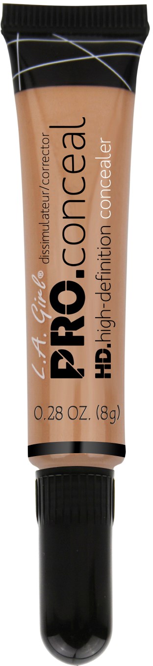 En tub med concealer i beige och svart förpackning, märkt 'PRO HD high-definition concealer', och svart lock.