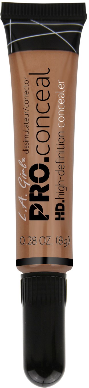 Ett rör med Pro Conceal högupplöst concealer med svart lock, beige nyans och produktdetaljer på etiketten.