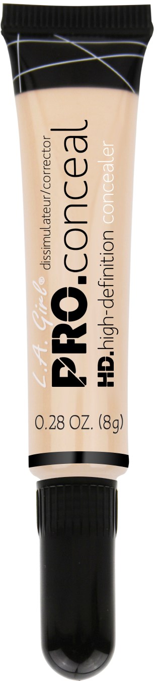 En liten tub med concealer med svart lock och beige etikett, märkt 'PRO HD high-definition concealer'.