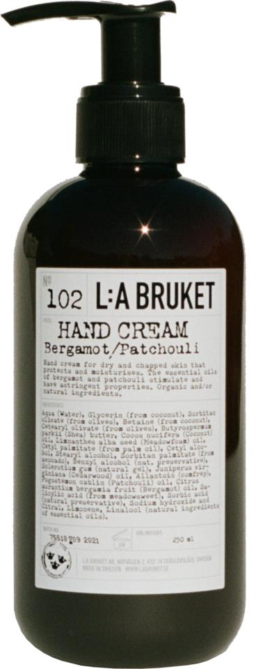 L:a Bruket 102 Handcrème Bergamott/Patchouli 240 ml