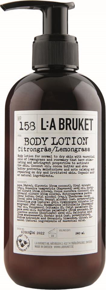 La Bruket 158 Bodylotion Lemongrass CosN 240 ml