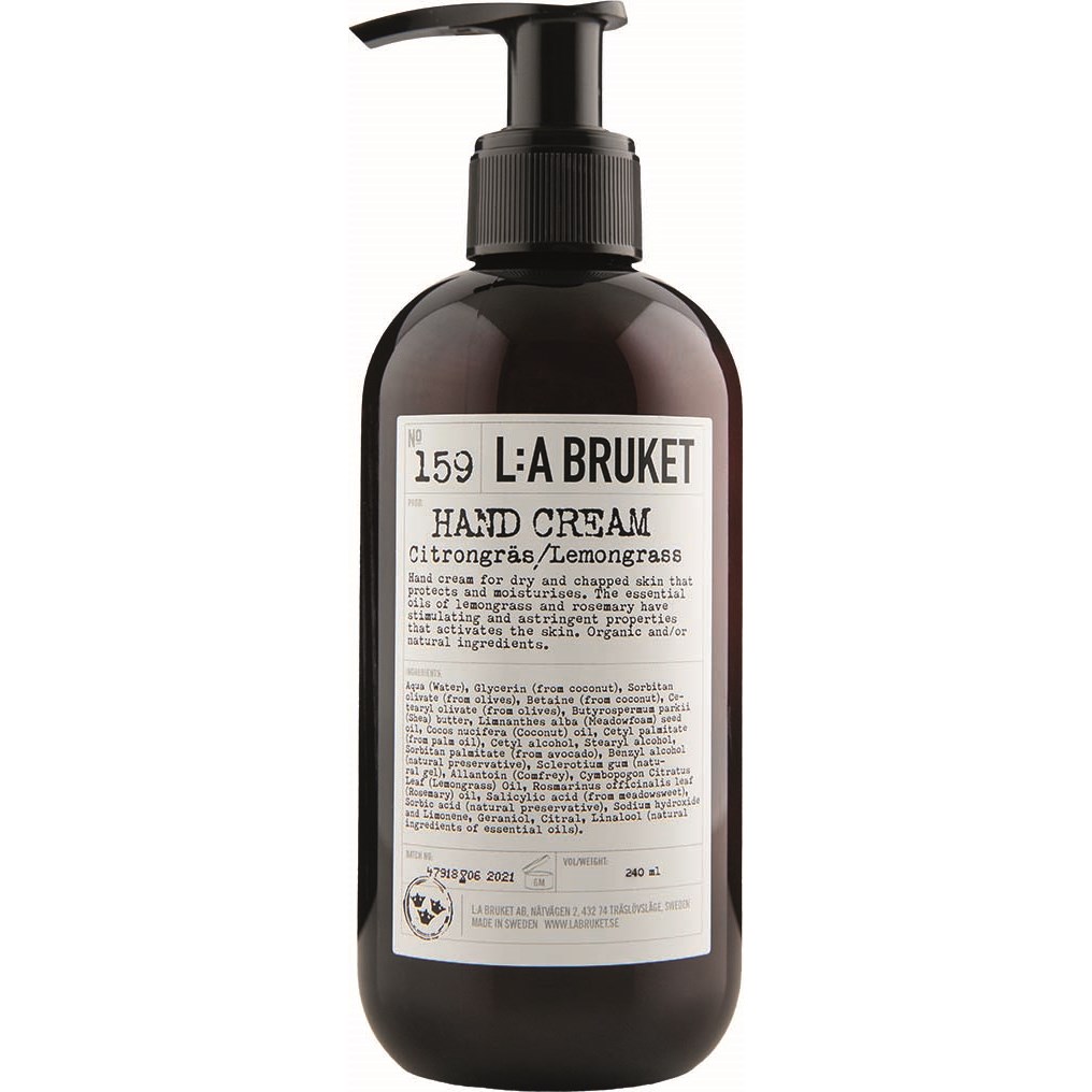 L:A Bruket 159 Handcrème Lemongrass CosN 240 ml