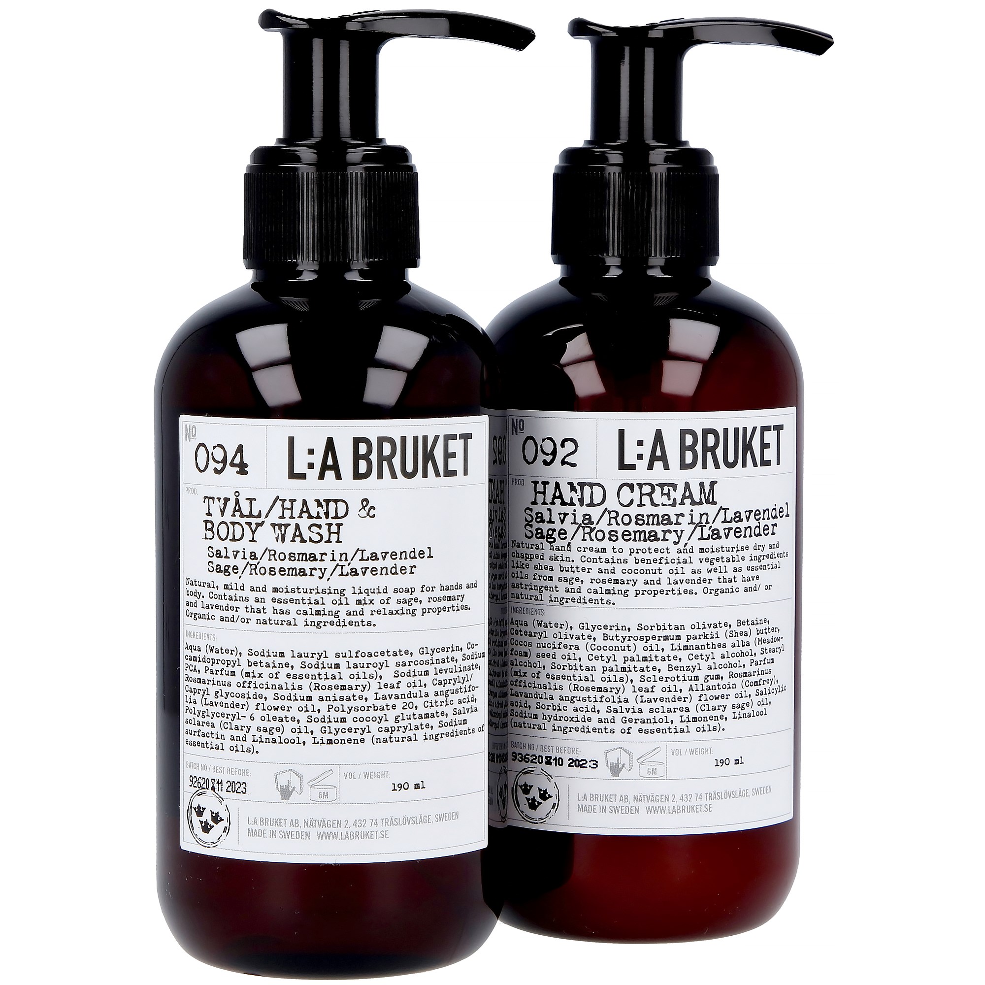 Läs mer om L:A Bruket Duo-kit Flytande Tvål/Handcrème Salvia/Rosmarin/Lavendel 19