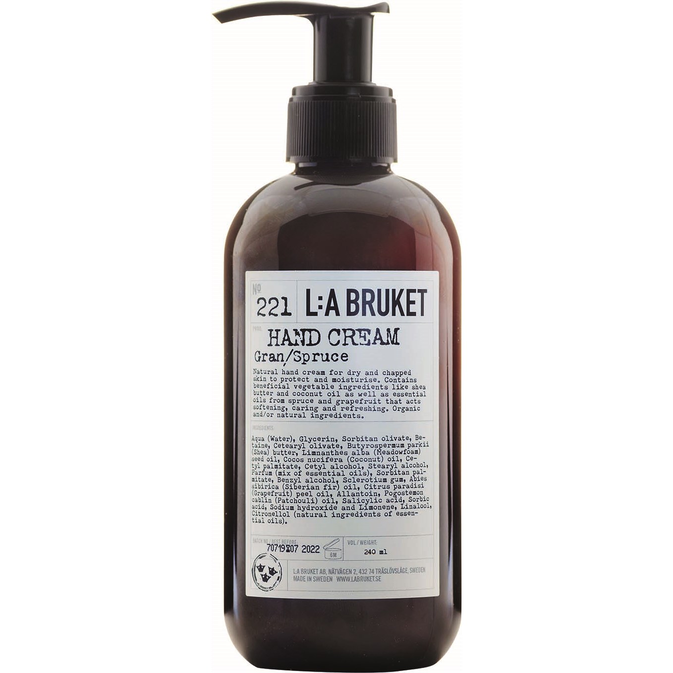 L:A Bruket 221 Handcrème Spruce CosN 240 ml