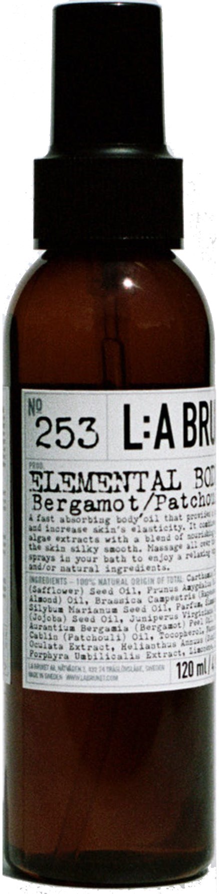 L:a Bruket Elemental Body Oil Bergamot & Patchouli  120 ml