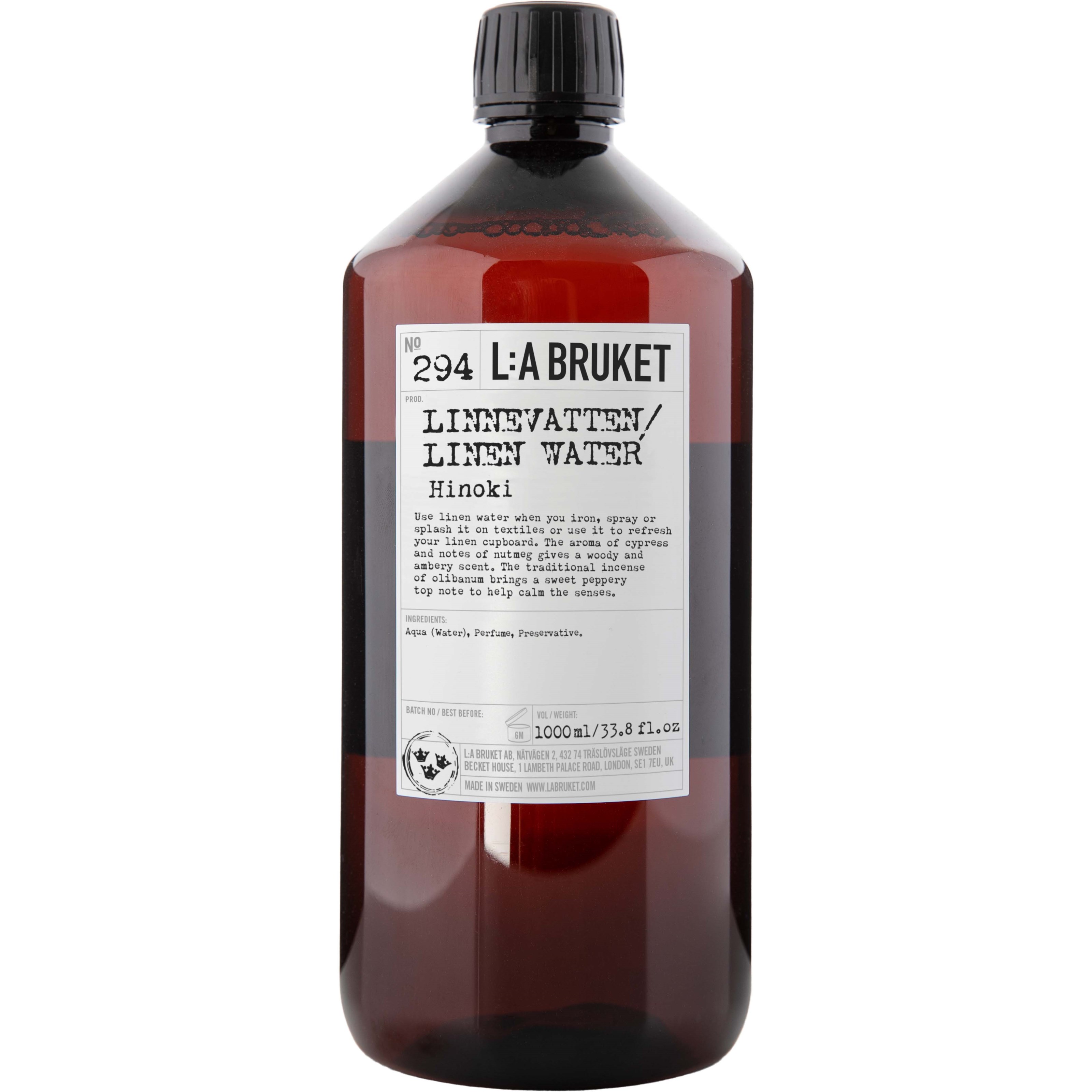 L:a Bruket 297 Linen Water Hinoki 1000 ml billede