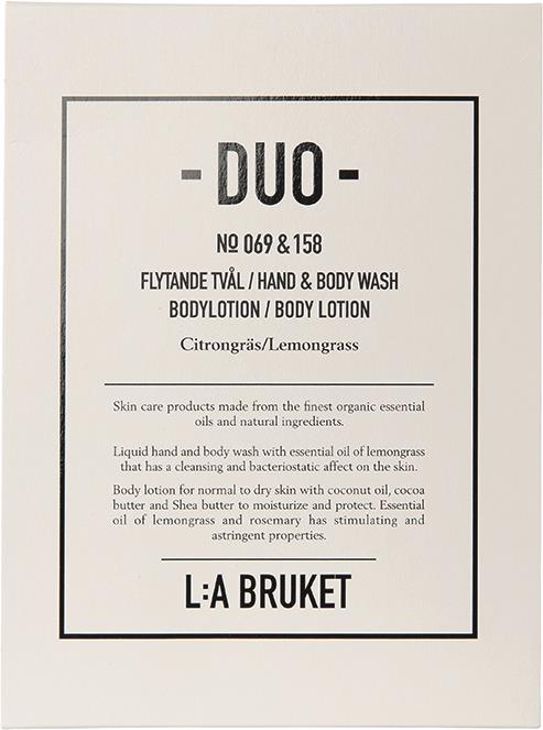 L:A Bruket Duo-kit Flytande Tvål/Bodylotion Citrongräs 200ml