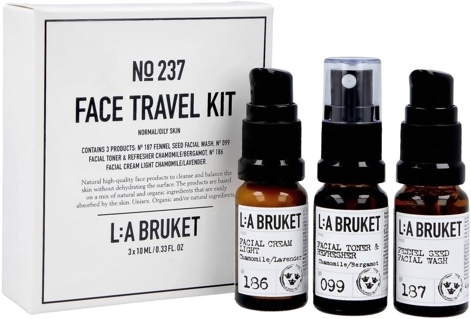 L:A Bruket Face Travel Kit Normal/Fet Hy 3 x 10 ml             