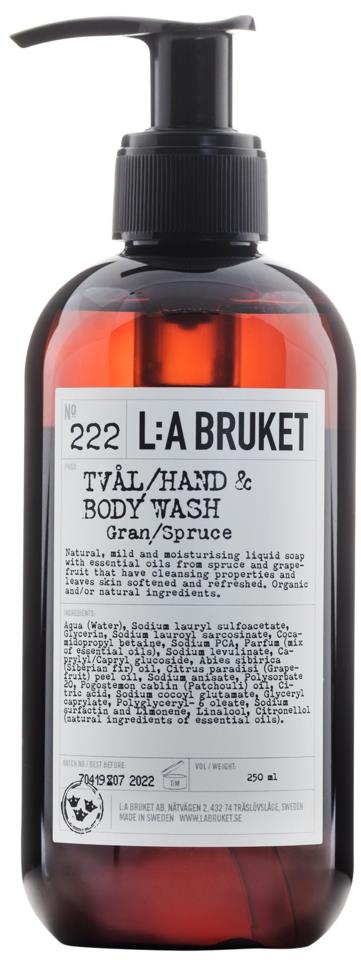 L:A Bruket Hand & Body Wash Spruce 240 ml
