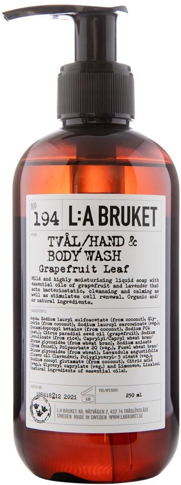 L:A Bruket Body Wash Grapefruit Leaf 240 ml
