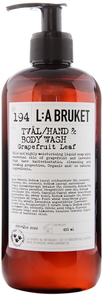 L:A Bruket Body Wash Grapefruit Leaf 450 ml 