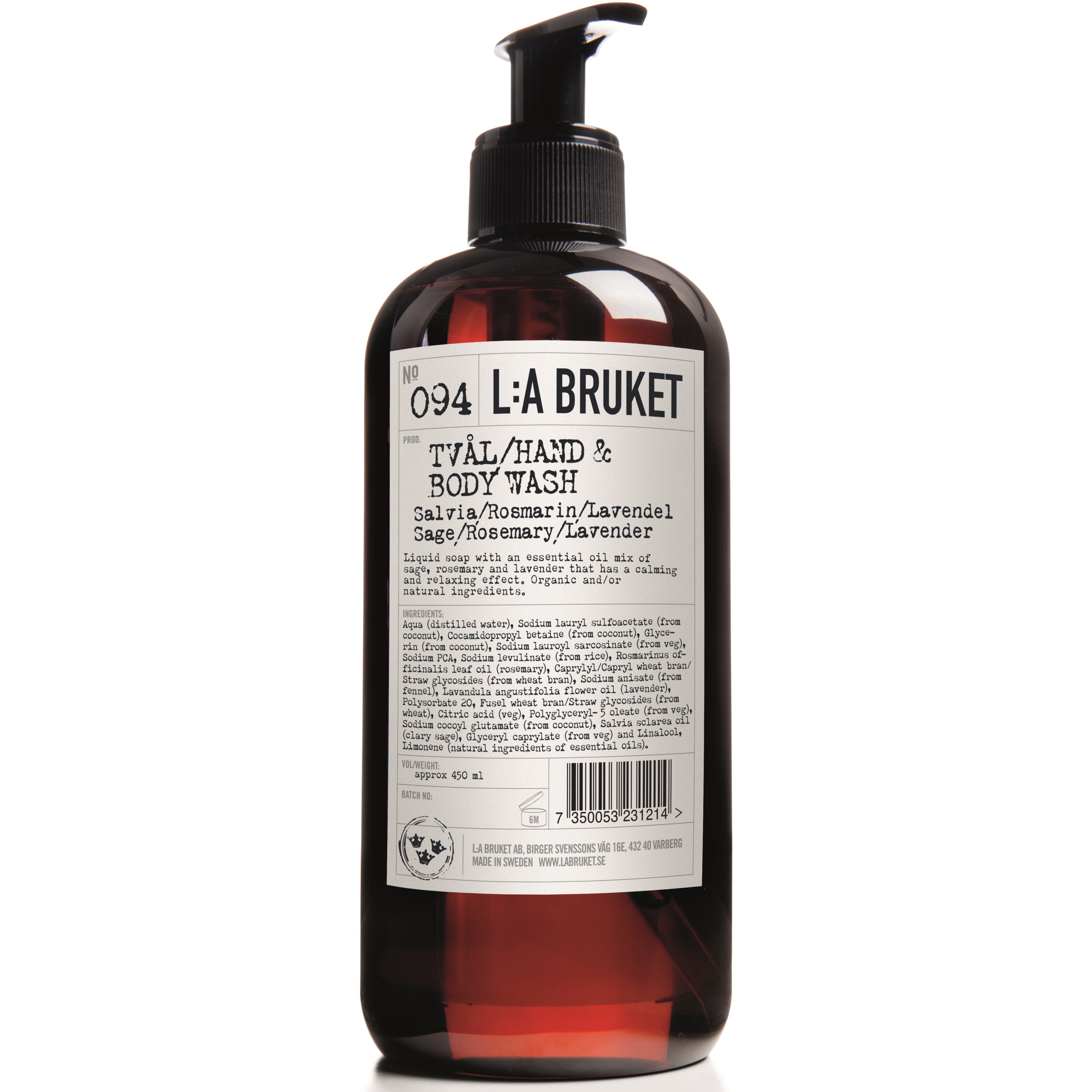 L:A Bruket Flytande tvål Salvia/Rosmarin/Lavendel 450 ml