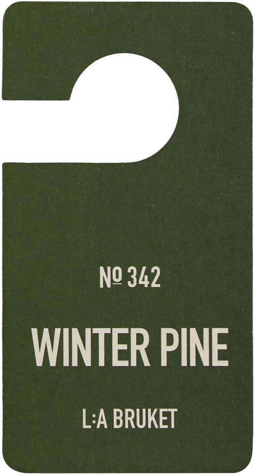 Vihreä kasvitunnus, jossa lukee No 342 WINTER PINE ja L:A BRUKET.