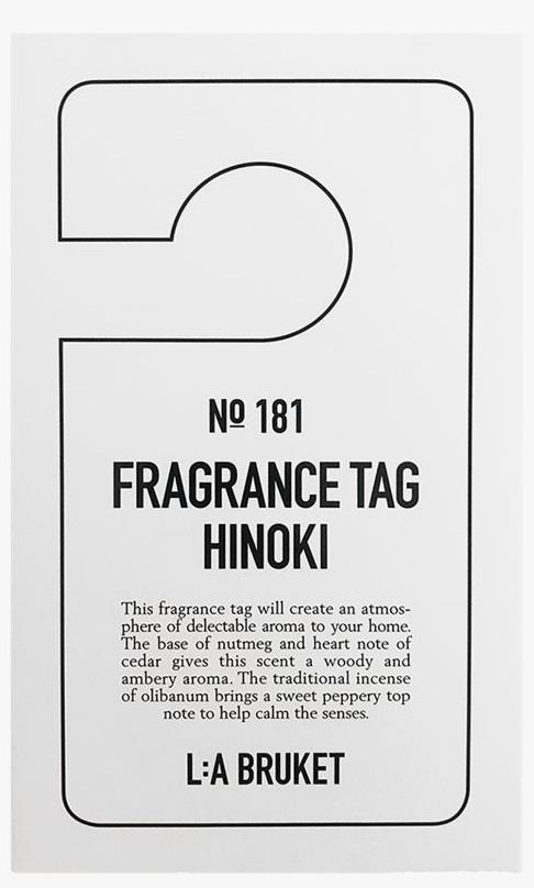 L:A Bruket Fragrance tag Hinoki 