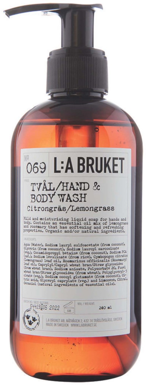 L:a Bruket Hand & Body Wash 069 Lemongrass 240 ml