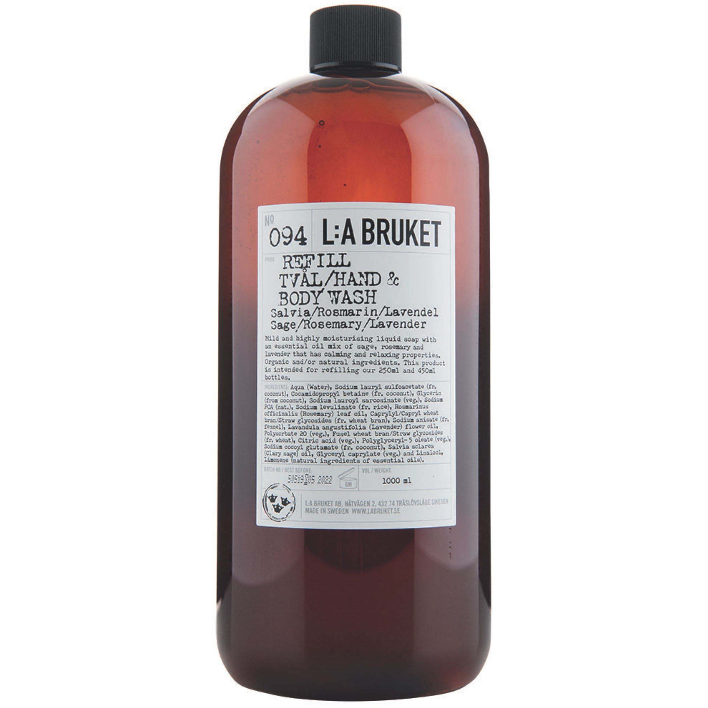 L:a Bruket Hand & Body Wash 094 Refill Sage/Rosemary/Lavender 100 billede