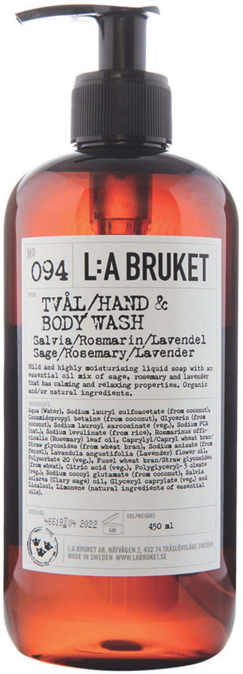 L:a Bruket Hand & Body Wash 094 Sage/Rosemary/Lavender 450 ml