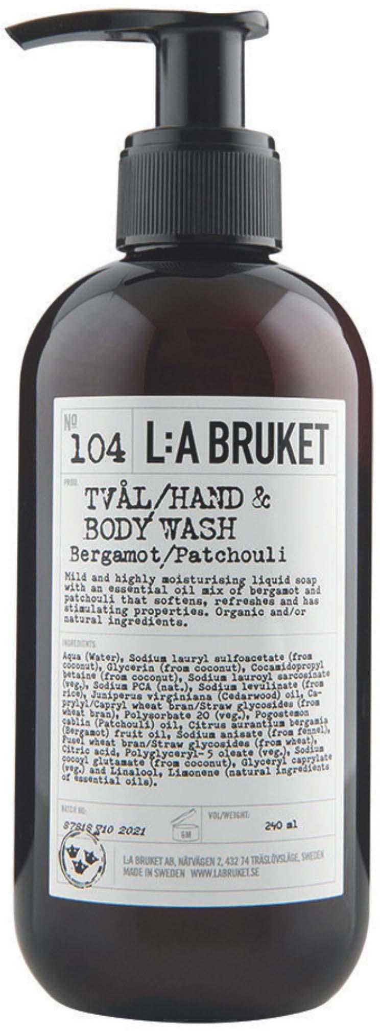 L:a Bruket Hand & Body Wash 104 Bergamot/Patchouli 240 ml