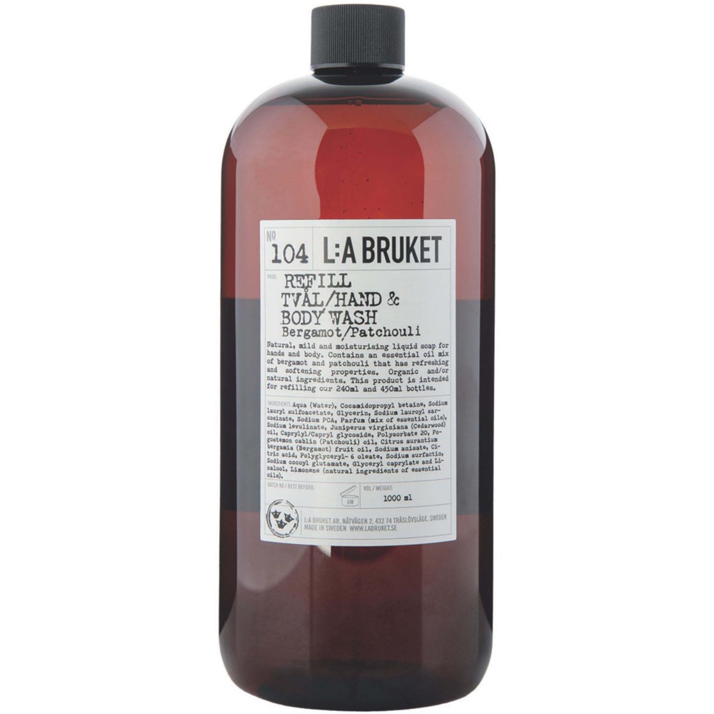 L:a Bruket L:a Bruket Hand & Body Wash 104 Refill Bergamot/Patchouli 1000 ml