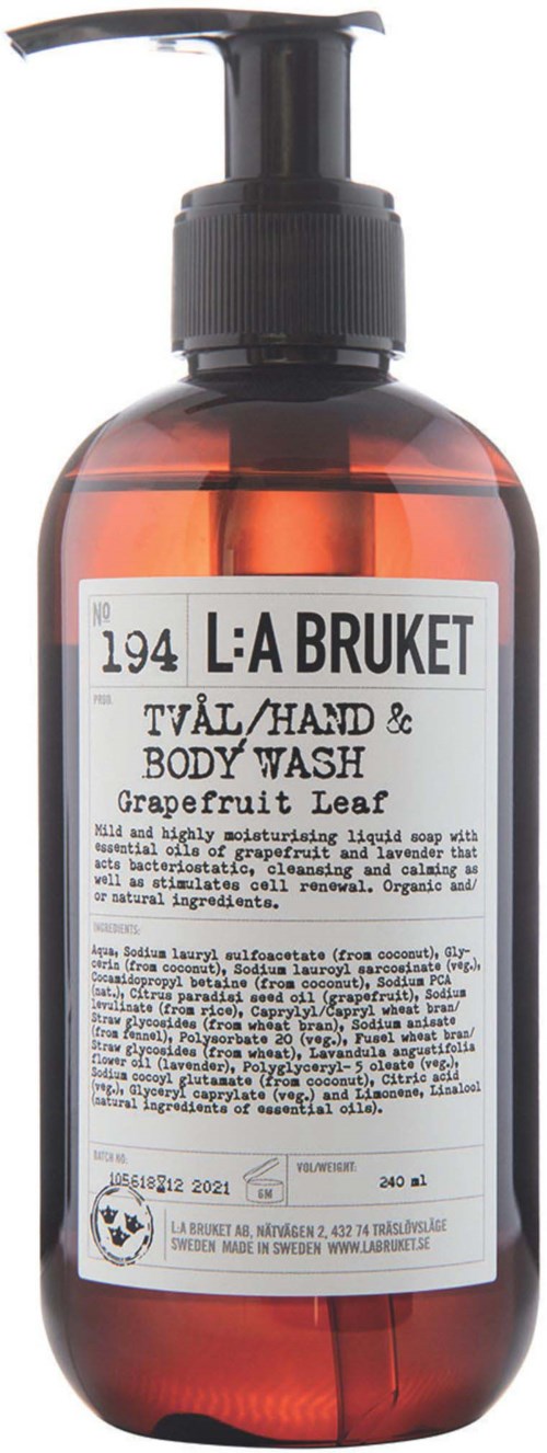 L:a Bruket Hand & Body Wash 194 Grapefruit Leaf 240 ml