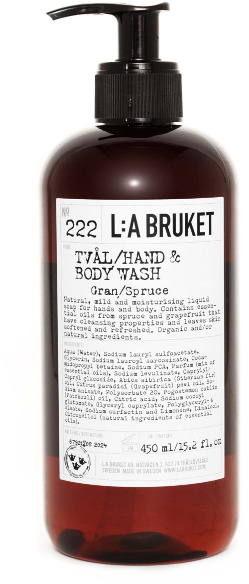 L:a Bruket Hand & Body Wash 222 Spruce 450 ml