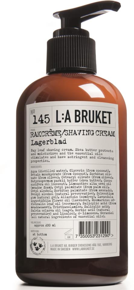 L:A Bruket Rakcréme/Shaving cream Lagerblad 200ml
