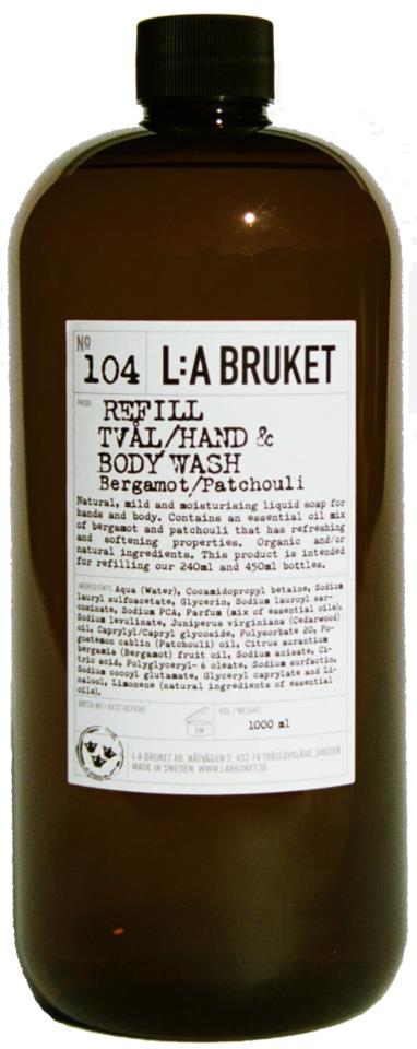L:A Bruket Refill Hand- & Body Wash Bergamot/Patchouli 1000 ml                          