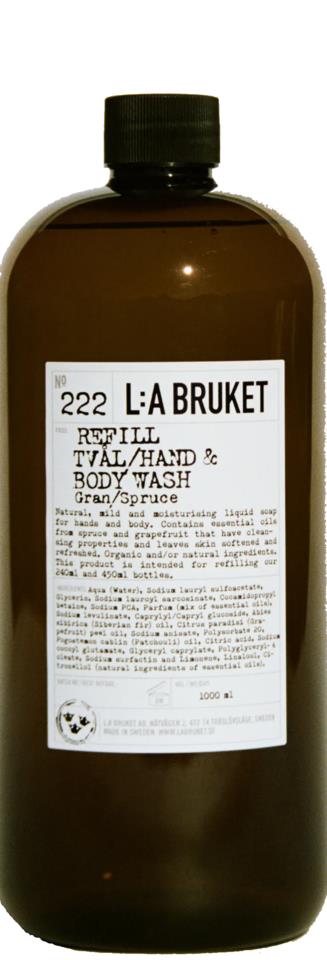 L:A Bruket Refill Hand- & Body Wash Spruce 1000 ml           
