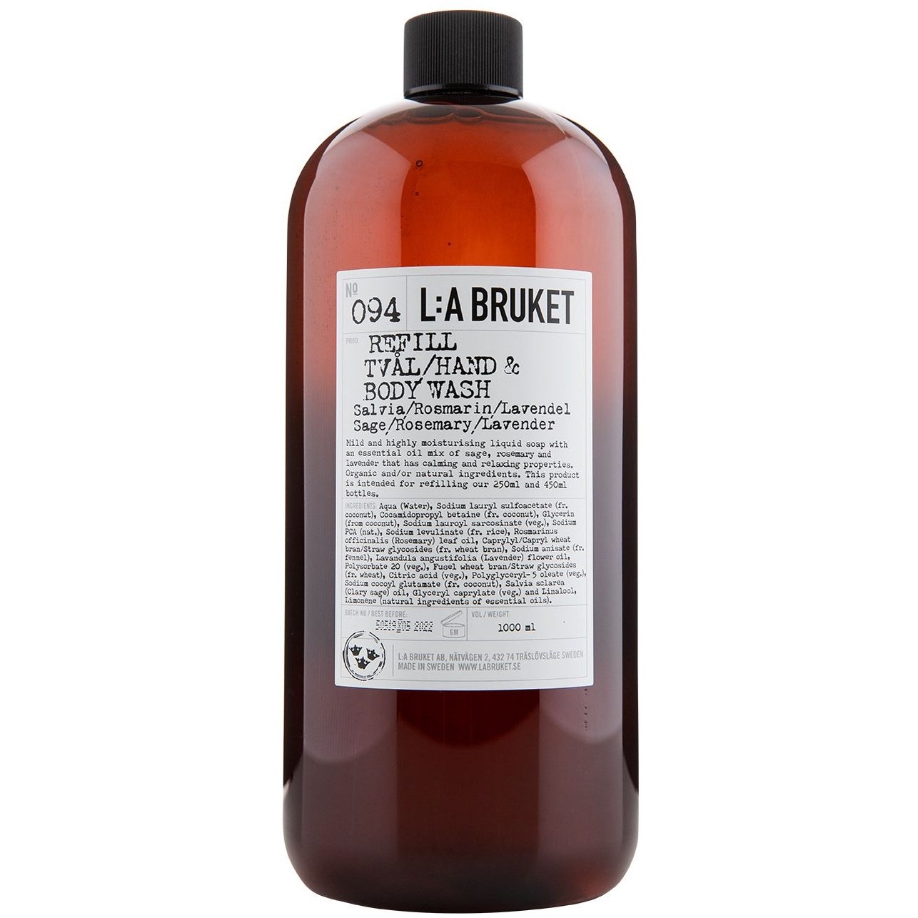 Läs mer om L:A Bruket Refill Flytande Tvål Salvia/Rosmarin/Lavendel 1000 ml