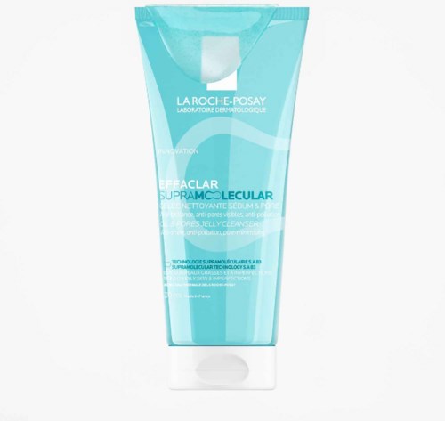 Blaue Tube mit La Roche-Posay Effaclar reinigende schäumende Gel für fettige Haut.