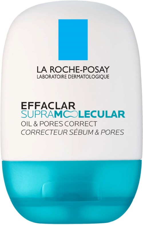 La Roche-Posay Effaclar Supramlcular Öl- und Porencorrector in Weiß und Blau-Verpackung.