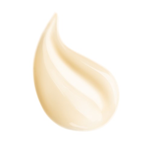 En virvla av grädde eller lotion med slät, glänsande yta och ljus, mjuk färg.