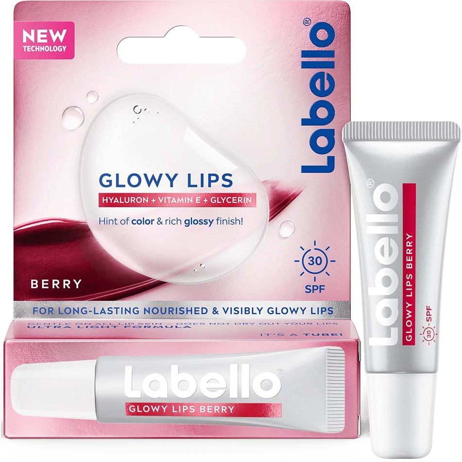 Labello Glowy Lips Berry Tinted SPF30 10 ml billede