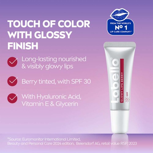 Labello Glowy Lips Berry Tinted SPF30 10 ml