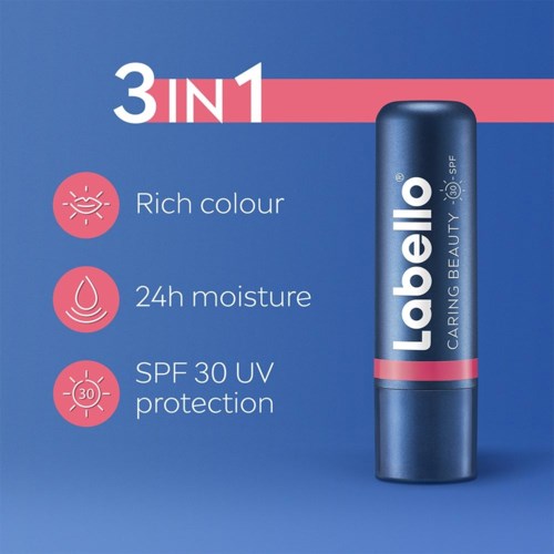Balsam do ust w tubce zapewnia głęboki kolor, trwa 24 godziny i ma SPF 30 dla ochrony przed słońcem.