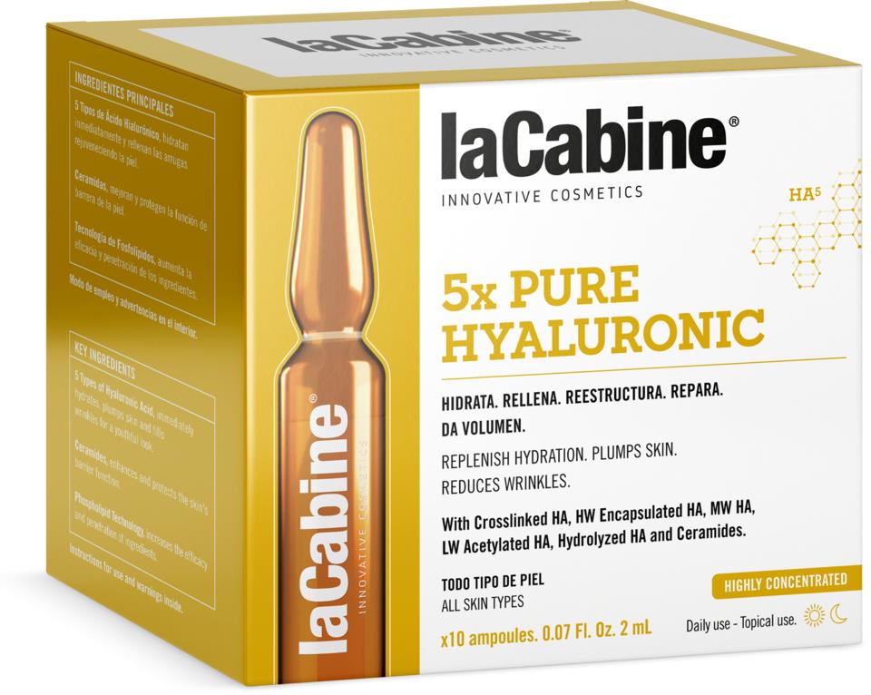 laCabine 5x Pure Hyaluronic Face Ampoule 10 x 2 ml
