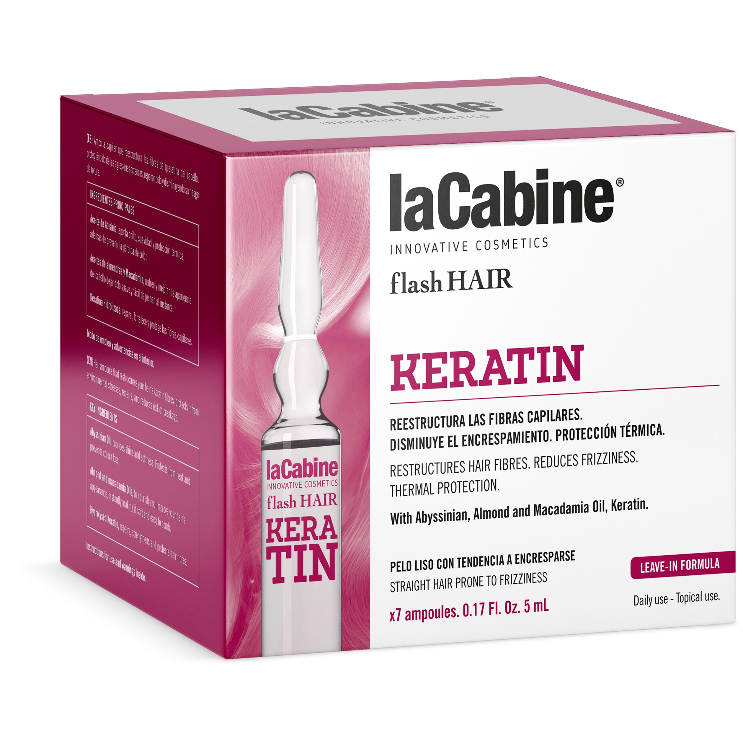 Läs mer om laCabine Flash Hair Keratin Ampoule 7 x 5 ml