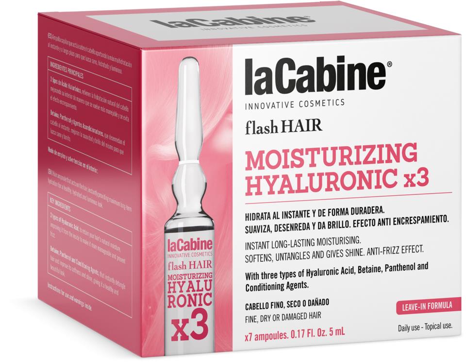 laCabine Flash Hair Moisturizing Hyaluronic x3 Ampoule 7 x 8