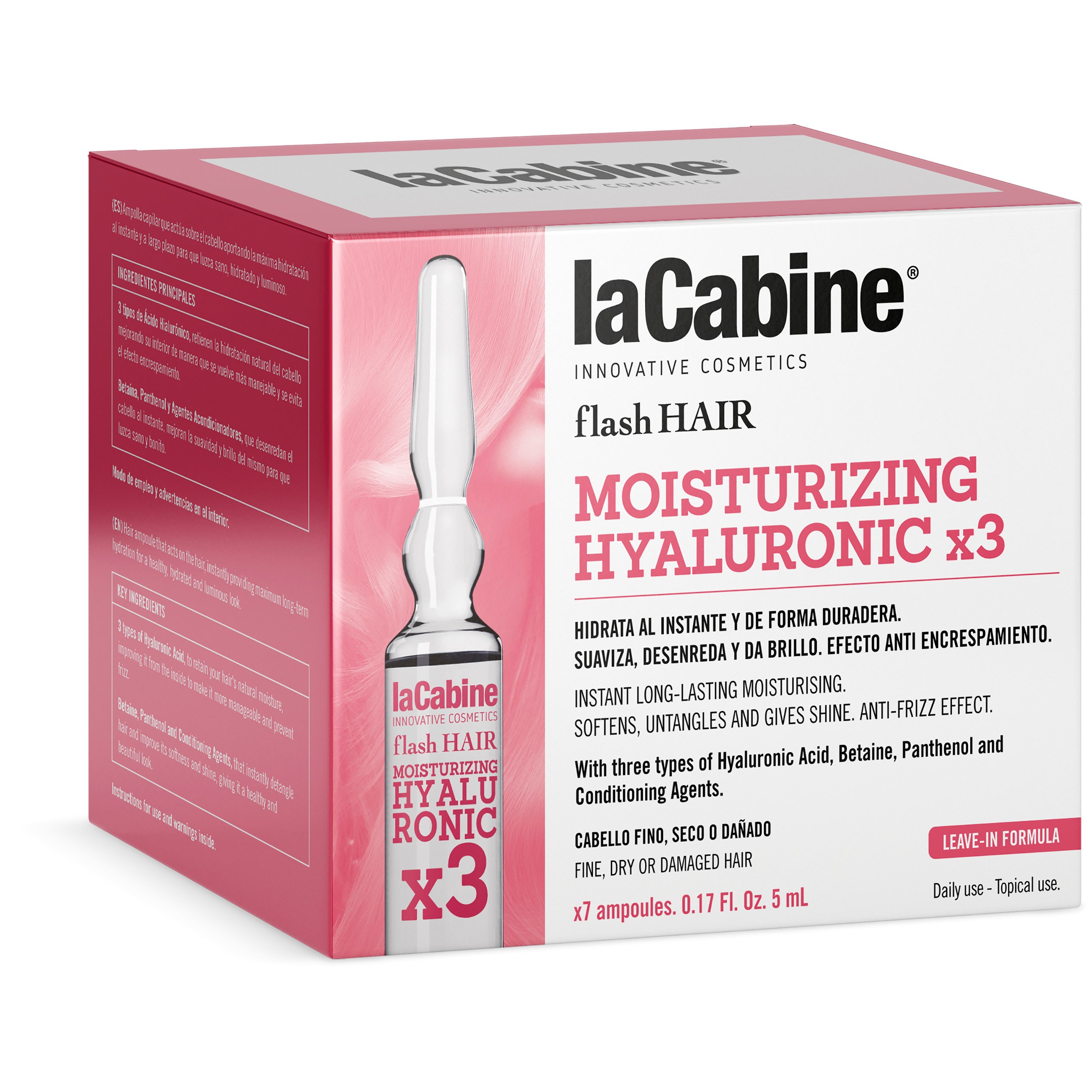 Bilde av Lacabine Flash Hair Moisturizing Hyaluronic X3 Ampoule 7 X 5
