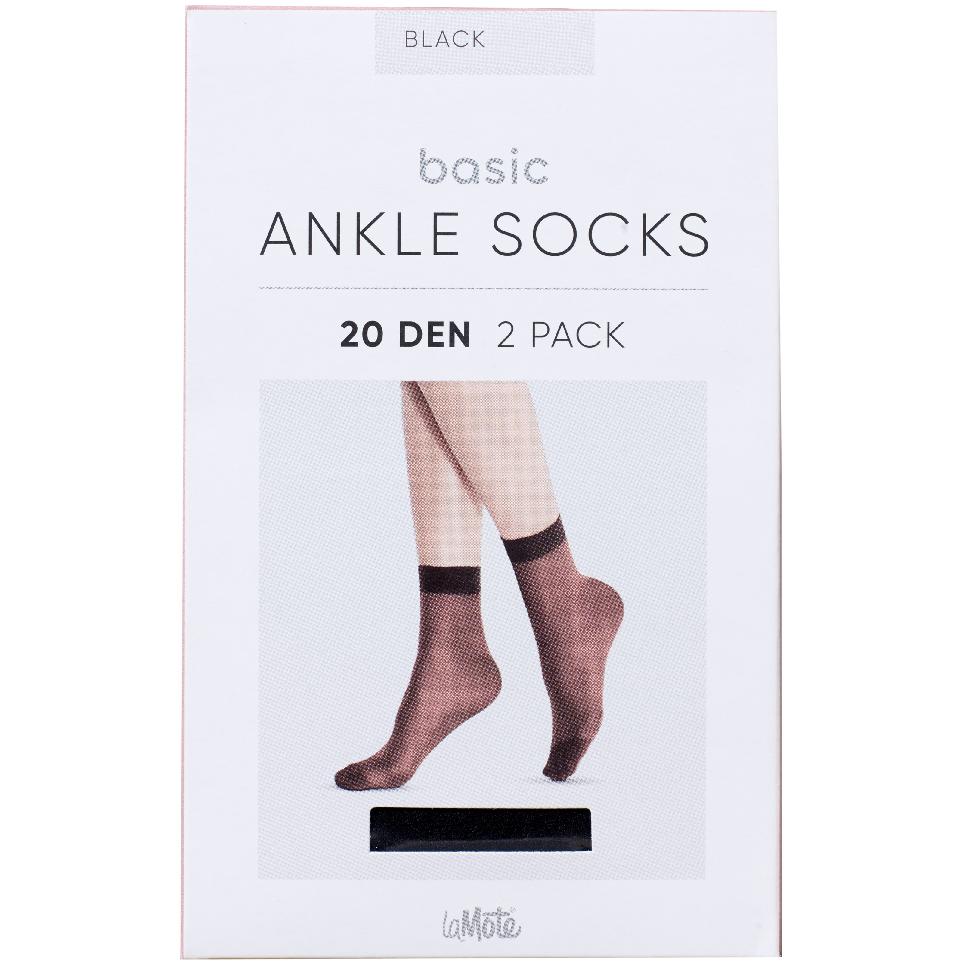 Pierre Robert LaMote Basic Ankle Socks 20 DEN X2 Black 36-41