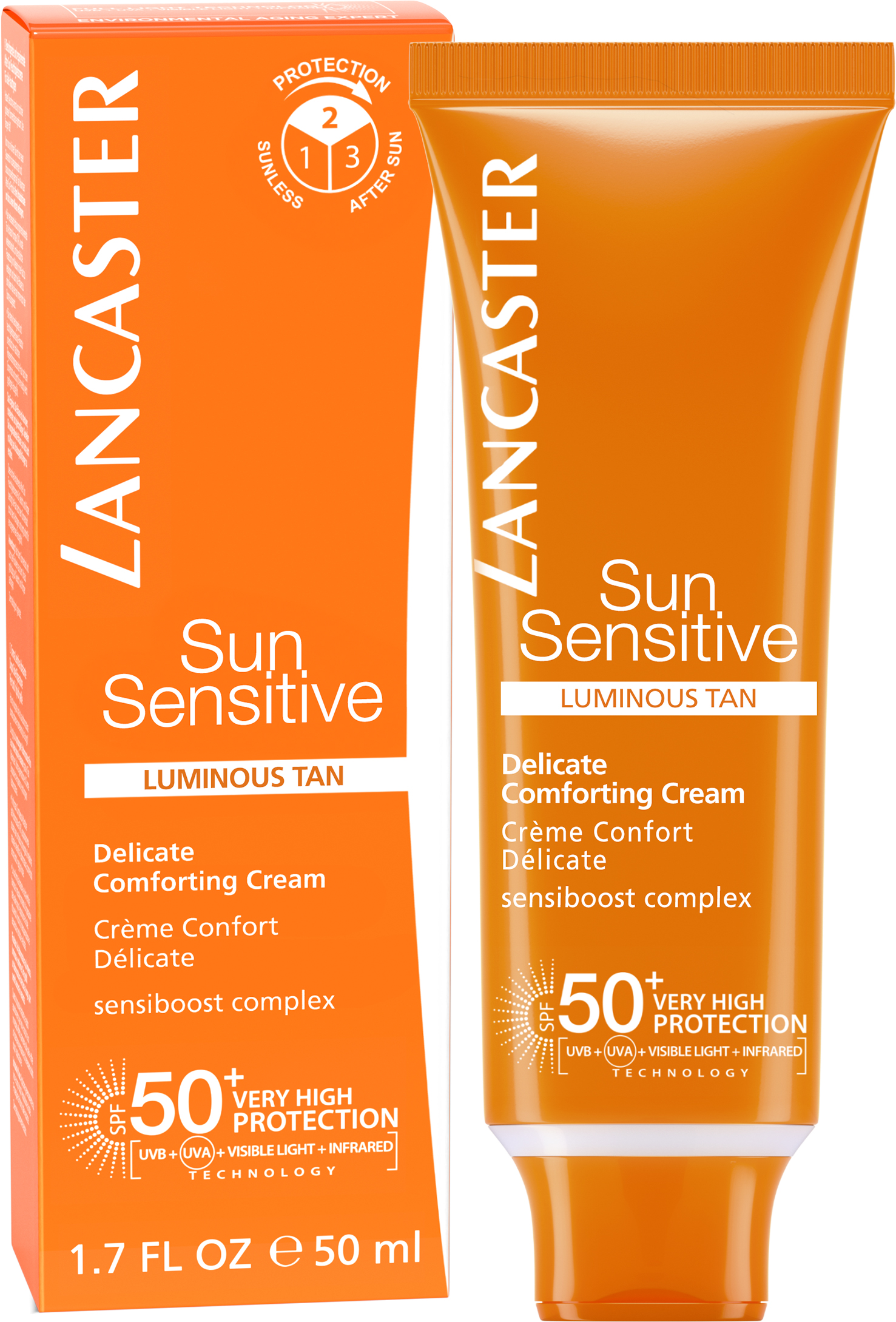 lancaster sun sensitive delicate comforting cream spf 50