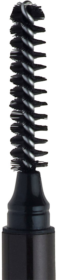 En svart mascara-borste med spiralborste, används för att applicera mascara på ögonfransarna.