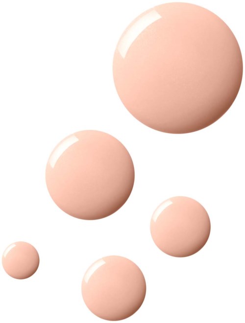 Sex rosa ägg i olika storlekar är arrangerade vertikalt, några glänsande och ser släta ut.