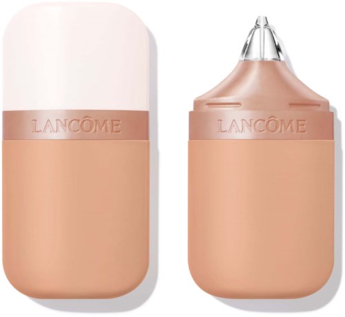 Lancôme kosmetikprodukt med en ljus rosa flaska och avtagbar lock. Locket är avlägsnat, och munstycket är synligt.