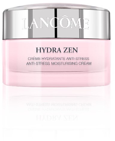 Lancôme Hydra Zen anti-stress återfuktande kräm i ett rosa glas med ett silverlock.