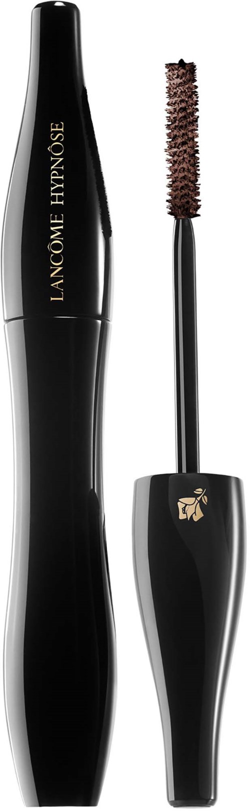 A black mascara tube with a brush applicator and the name Lancôme Hypnôse written on it.