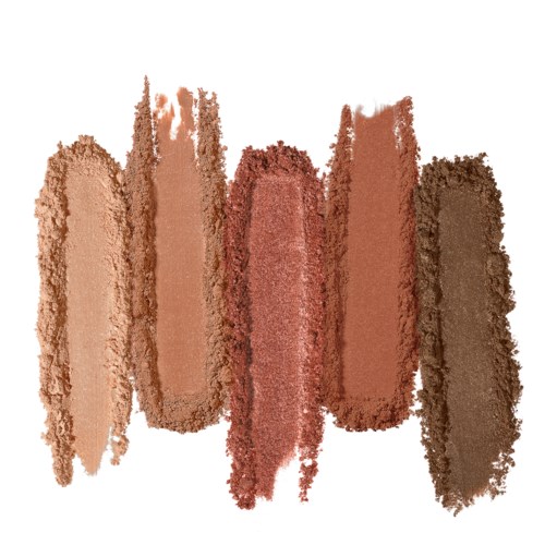 Swatches av olika nyanser av brunt och beige, troligen smink- eller ögonskuggor. De är målade i breda drag.