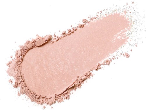 Pink powder makeup with some scattered particles and a smooth, blended area.