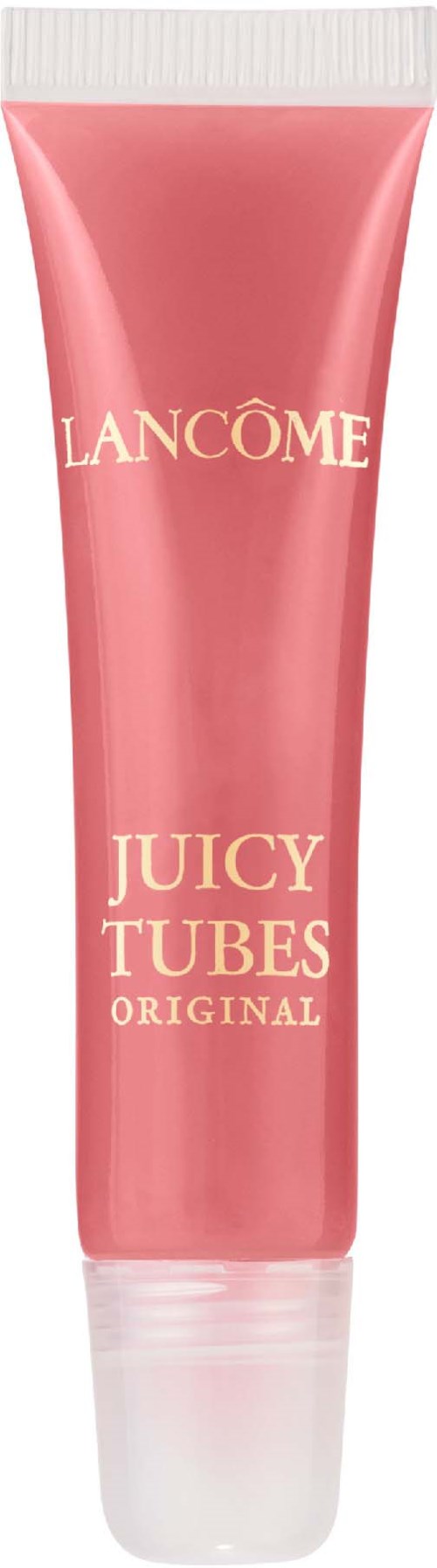 En rosa tube merket 'Lancôme Juicy Tubes Original' for leppeglans eller glossprodukt.
