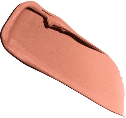 Ett beige läppstift eller makeup-produkt med en kurvig form och krämig textur.